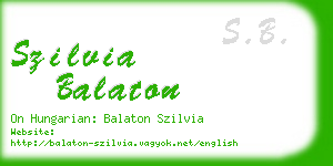 szilvia balaton business card